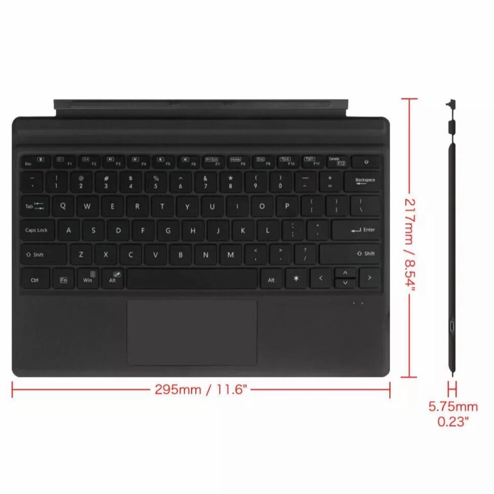 Compatible with Surface Pro 7 — Backlit Bluetooth Keyboard (Supports Pro 4/5/6/7